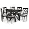 Baxton Studio Elena Modern and Contemporary Grey Fabric and Dark Brown Finished Wood 7-Piece Dining Set 174-10534-10894-Zoro - alternate 9